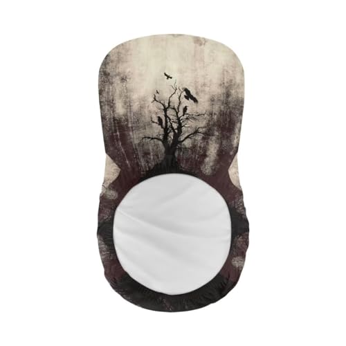 Image of Dry Tree Crows Bar Stool Chair Cover with Back Stretch Bar Chair Covers Swivel Barstool Slipcovers with 4 pcs Black Seat Couch Cover Waterproof Anti-Scratches Spills Chair Covers