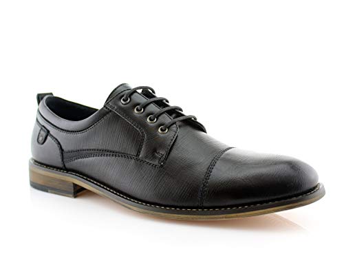 Image of Ferro Aldo Men's Modern Cap-Toe Derby Collection | Statement Dress Shoes in Floral, Woven, & Classic Styles