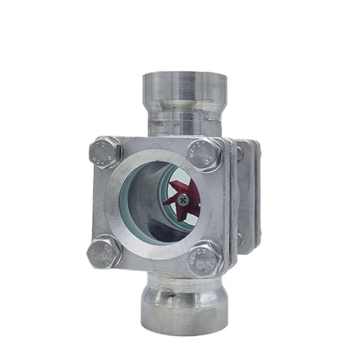 KACOME SG-YL61-04 Stainless Steel 304 Square Cover Welded Impeller Sight Glass See-Through Window Oil Flow Indicator DN50((304) DN100PN16)