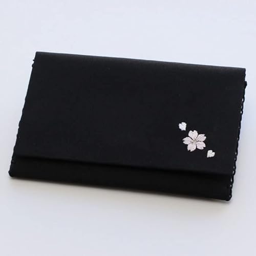念珠ドットコム ≪選べる2種類≫数珠袋/数珠入れ いちりん<黒> (桜(sakura))【数珠 念珠袋 念珠入れ 葬儀 葬式 法事 仏具 お通夜 収納 女性用 ブラック 2000600102249】【ネコポス配送】