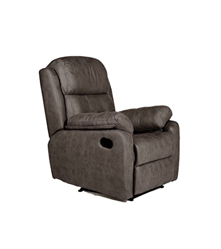 CAMBIA TUS MUEBLES - Sillón Relax Genova, butaca reclinable con Palanca, sin Cables. Tapizado Antimanchas (Marrón) Cover