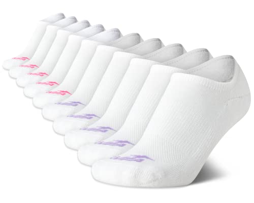 Avia Women's Low Cut Socks - 10 Pack Performance Cushioned Comfort No Show Socks - Athletic Socks for Women, Size 4-9, White Comfort