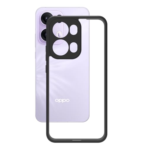 Image of RIGGEAR Shockproof Sleek Hybrid Armor Back Cover Case for Oppo Reno 13 Pro / Reno13 Pro 5G (Clear PC + Black TPU Bumper)