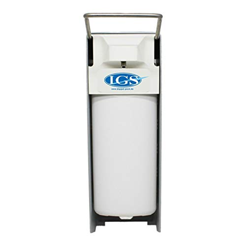 Preisvergleich Produktbild Desinfektionsspender Seifenspender Spender für Desinfektionsmittel mit Hebel, Aluminium / Edelstahl, Weiß, 1L / 1000ml inkl. Montage-Set