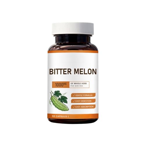 Extrait de melon amer 1000 mg, 60 unités, soutient le métabolisme et la vitalité globale, végétalien, sans OGM,1PCS