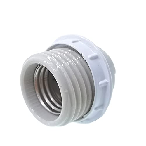 E26 Socket,Ceramic Medium Base Screw Socket E26 E27 Threaded Glazed Porcelain Lampholder (With Aluminum Shade Ring) #TOP1