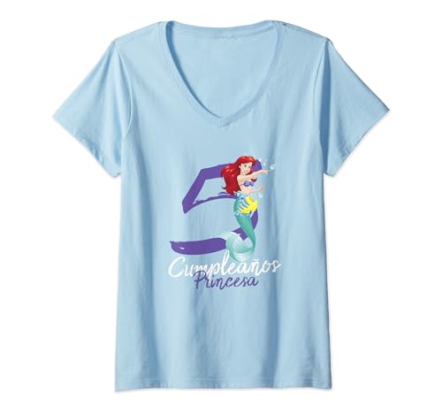T-shirt Ariel Disney pour anniversaire 5 ans avec col en V pour fille