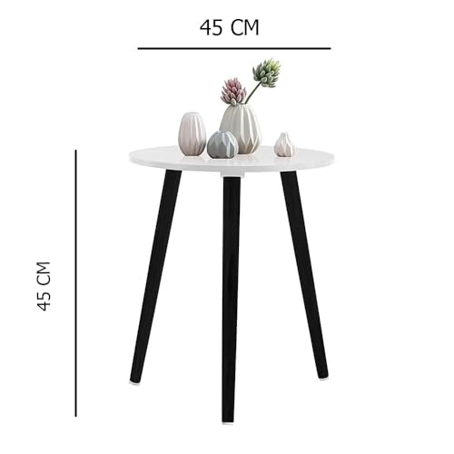 Image of End Table Wooden Side Table Foldable Round Shaped Side Table /Tea Coffee Breakfast Table Modern Living Room,or Apartments (Blue Natural)