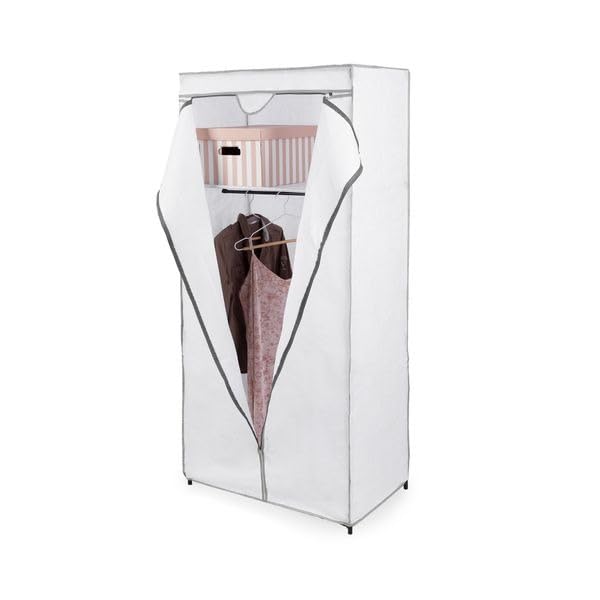 Compactor Armario de Tela con Estante y Cremallera – Armario de Tela para Ahorrar Espacio, Ideal para Camping, Habitaciones y trasteros, 70 x 45 x 155 cm
