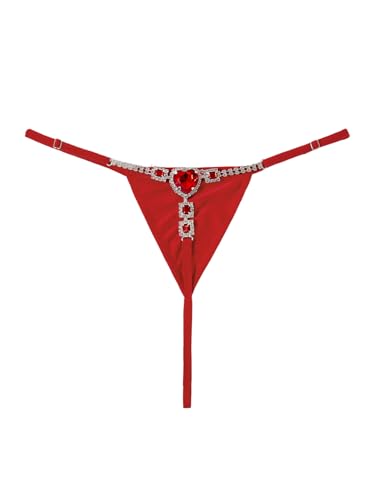 Image of RoseSeek Women's Sparkling Butterfly Chain Underwear Low Rise Cheeky G String Panty