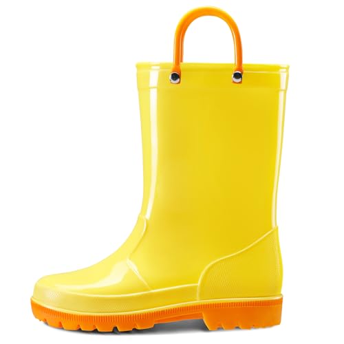 Image of K KomForme Girls Boys Rain Boots Waterproof with Easy on Handles for Toddler/Little Kid/Big Kid