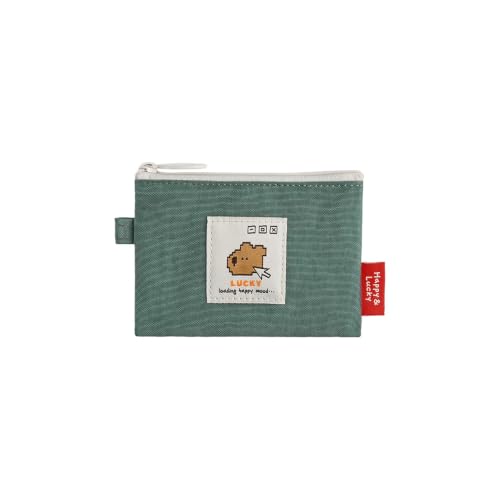 Image of Monolike Happy and Lucky Card Case, Mint - Small Nylon Pouch, Portable Keychain Coin Purse, Waterproof Card Sleeve, Compact Daily Organizer Case