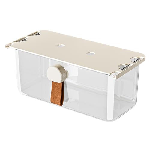 Cajón para debajo del escritorio, organizador transparente deslizable, caja de almacenamiento adhesiva, soporte transparente para guardar bolígrafos, lápices, cosméticos, accesorios para el hogar