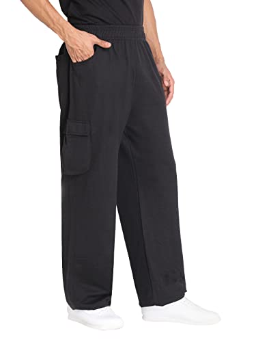 Image of CHKOKKO Men Casual Track Pant Regular Fit Lower with Pocket Black Medium, Mid Rise
