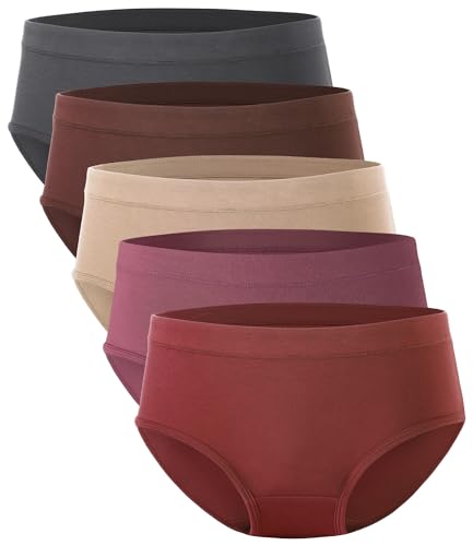 BAMBOO COOL Womens Underwear, Moisture-Wicking Briefs, Soft and Breathable Panties, Mid Waist...