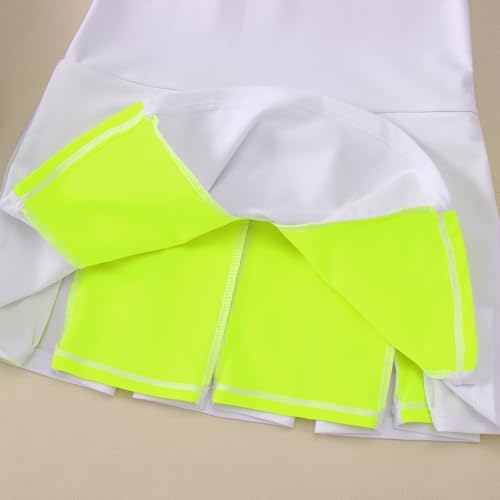 Image of IZYJOY Kids Girls Tennis Golf Dress Outfit Sleeveless Racerback Dresses with Shorts Pockets Sport Athletic 2 Piece Sets