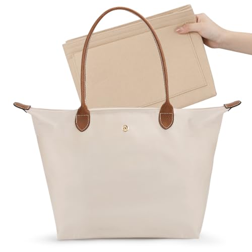 Image of Tote Bag for Women with Purse Organizer Insert, Foldable Waterproof Nylon Bag for Travel, and Daily Use,Medium Size.