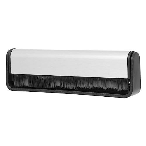 CIYODO 1Pc Vinyl Record Cleaning Brush Static Soft Brush for and Safe Dust Removal for Optimal Sound Experience Convenient Hanging Storage Black Silver