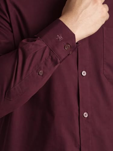 Image of Louis Philippe Men's Regular Fit Easy to Iron Everyday wear Premium Cotton Full Sleeve Solid Formal Shirt