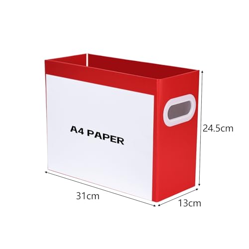 HUAPRINT File Organiser,Red File Box,Pack of 6, Red6 - Image 2