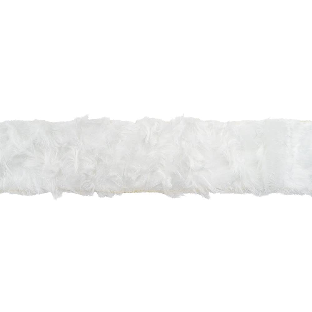 Ideen mit Herz Nastro in pelliccia sintetica, larghezza 12 cm, lunghezza 2 m, ideale per artigianato, cucito, decorazione, runner (bianco