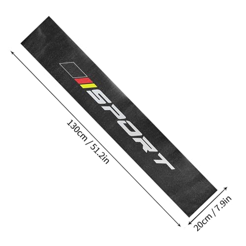 Image of Black Front and Rear Windshield Window Vinyl Decal Transparent Car Sport Banner Strip Film Universal Racing Style Decoration Sticker (Black Red Yellow)