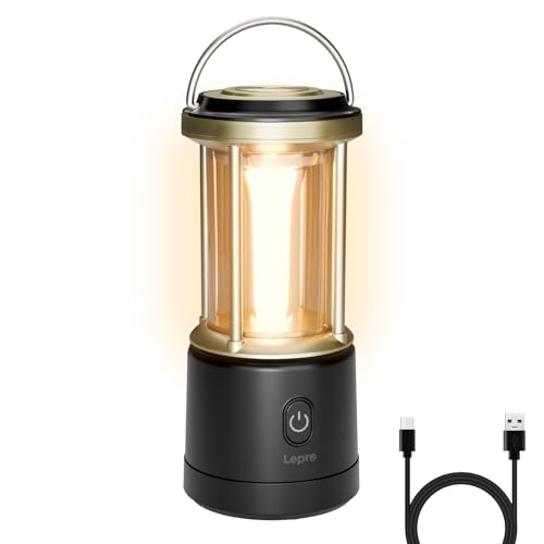 Lepro Lanterne Camping LED Rechargeable, 2000Lm Lampe Camping Puissante, Dimmable 5 Modes, Etanche Portable Suspendue, pour Camping, Bricolage, Secours,...