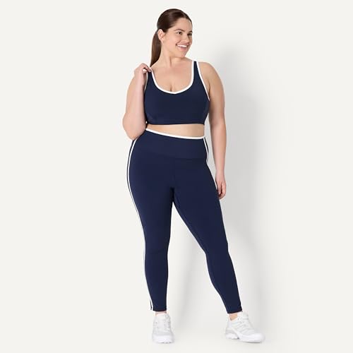 Amazon Essentials Women's Formflex Light Support Contrast Piping Sports Bra Navy/White XX-Large - image 7