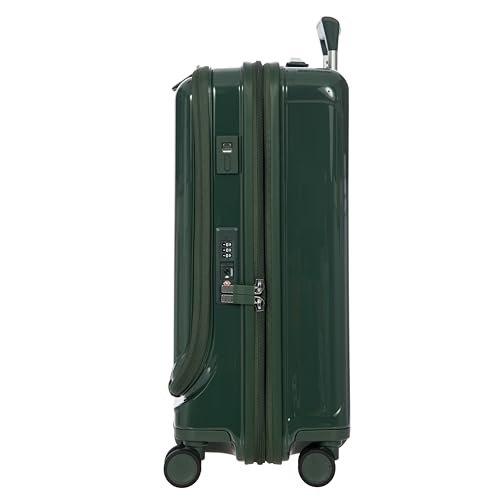 Image of Bric's Positano Trolley Spinner - Carry-On Luggage with Built-In USB Port and Lock - Lightweight Suitcases Made From Durable Polycarbonate - Protector Cover Included - 21 Inch with Pocket, Emerald