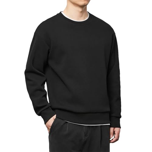 Men'S Casual Loose Pullover Tops O-Neck Long-Sleeved Warm and Soft Sweater