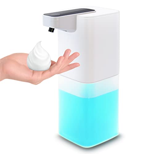 LITTAR Foam Soap Dispenser, Foaming Automatic Soap Dispenser, Rechargeable Touchless Hand Soap Dispenser, Liquid Soap Dispenser for Kids Bathroom/ Kitchen/ Hotel/ Restaurant/ School, 400ml