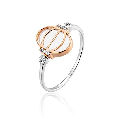 Bagues pour femmes, alliance pour femme en or rose 18 carats et or blanc 18 carats avec lanterne, saphir, bague de fiançailles bijoux cadeaux, Saphir