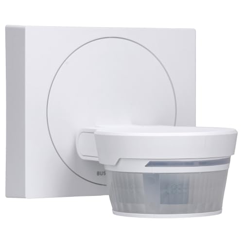 Busch-Wächter Pro Set: Busch-Jaeger 6851/9-134 90 BT Bewegungsmelder mit Steuerung via Bluetooth App Flexible Montage + 6851/DR-134 Designrahmen Studioweiß