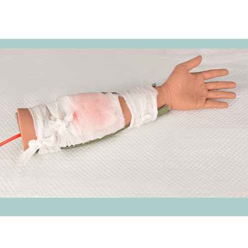 Image of Laceration Wound Simulation Arm Kit - Medical Training Model with Fracture & Wound Packing for Nursing Students - Hemostasis Control & Immobilization Trainer for First Aid, EMT, Surgery Education