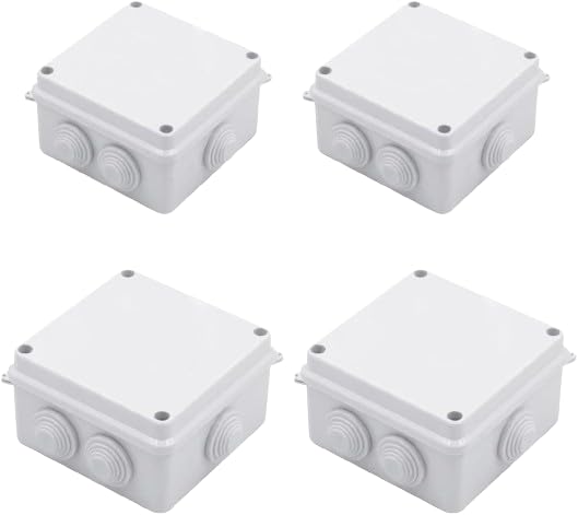 Secure FIRE IP65 Junction Box, IP65 Joint Box Outdoor Electrical Engineering Box General Weatherproof Surface Mount Junction Box Suitable for Various Switch Boxes Cabinets and Junction Boxes (4)