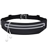 Running Belt Fanny Pack, Running Waist Pack for Women & Men USA Patented Hands-Free Reflective Runner Pouch Belt Fitness Workout Bag No-Bounce Adjustable Sport Travel Fanny Pack Cell