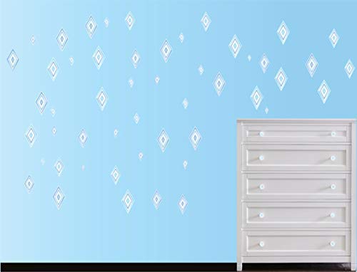 Vinilo Decorativo Copos de Nieve Azules en Forma Diamante miniatura 3