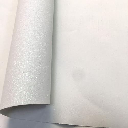 Cuir synthétique à paillettes blanc pour décorations de fête et loisirs créatifs