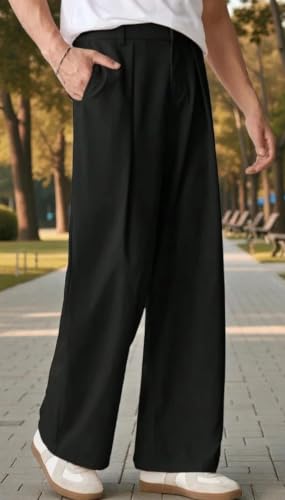 Buy Men’s Formal Trousers, Regular Fit Office Pants for Men, Stylish Dress Pants for Work, Business, Party and Formal Wear, Comfortable Straight Fit Trousers for Men at Amazon.in - Image 4