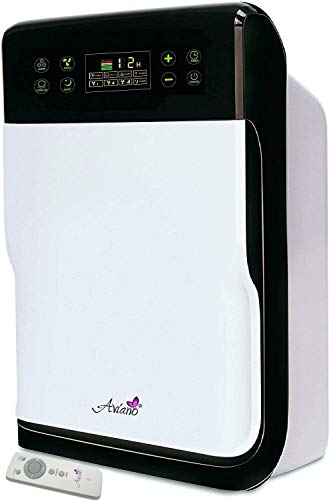 Aviano AV890 7-in-1 Smart Home Air Purifier w/True HEPA Filter for Large Room (350sqft) | Great for Smokers, Pets, Allergies | Filters Pet Hair, Dust, Allergens, Mold, Germs, Odor & Smoke Eliminator