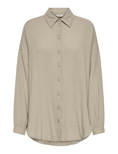 ONLY Damen ONLTHYRA Oversized Shirt NOOS WVN 15267998,Oxford Tan,S 1