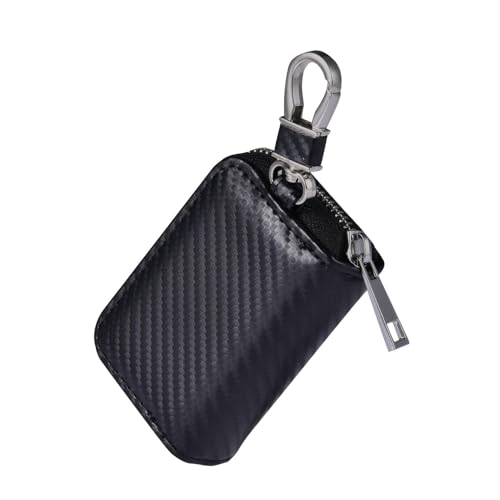 Funda de llavero genérica - Bolsa de cuero con cremallera delicada | Funda de piel de lujo con cremallera | Funda para llaves de coche | Señal para coche, carcasa anti-Theft y antihacking