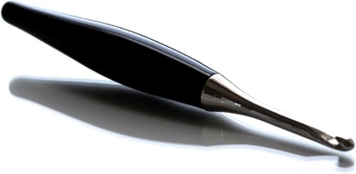 Image of Furls Crochet Hook, Odyssey Black, Nickel Plated Tip for Effortless Glide, Ergonomic Handle Crochet Hooks 7 inch (Odyssey Black, P - 10.00MM)