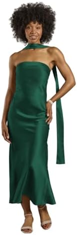 David's Bridal The Edit by DB Studio Strapless Charmeuse Sheath Dress with Scarf