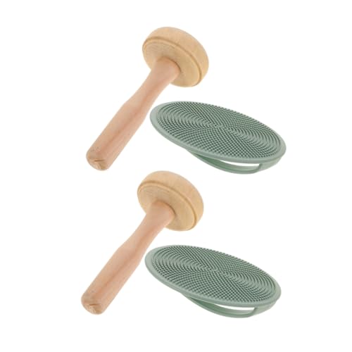 LALAFINA Craft Roller Set Wood Mushroom Rollers Mallet Hammers for Printmaking DIY Art Projects
