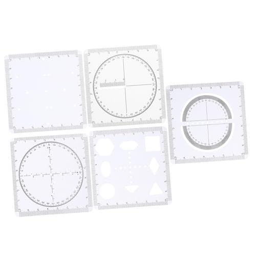 Housoutil 学関多機能定規 透明プラスチック製図テンプレート 学校 建築 工学用描画ツール 角測定対応 軽量携帯可能