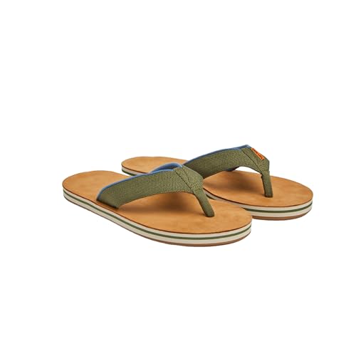 Image of Hari Mari- Scouts- Men's Nubuck Leather Flip Flops With Nylon Webbing Strap- No Break Ins, Firm Arch Support, and Beveled Edge to Reduce Tripping