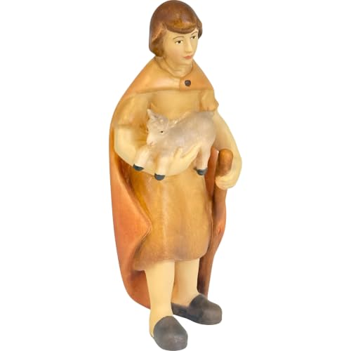 Figurine de crèche berger avec chèvre bois authentique décoration authentique - 6