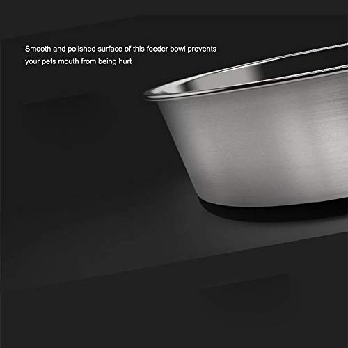 Mery Home Futterschale für Haustiere 2 x 1750 ml Große Hundenapf aus Edelstahl Katzenwasserschalen Schwergewicht mit rutschfestem Gummiboden für große mittelgroße Hunde Katzen - Image 4