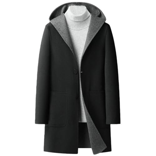 Veste coupe-vent à capuche homme mi-longue réversible contre le vent